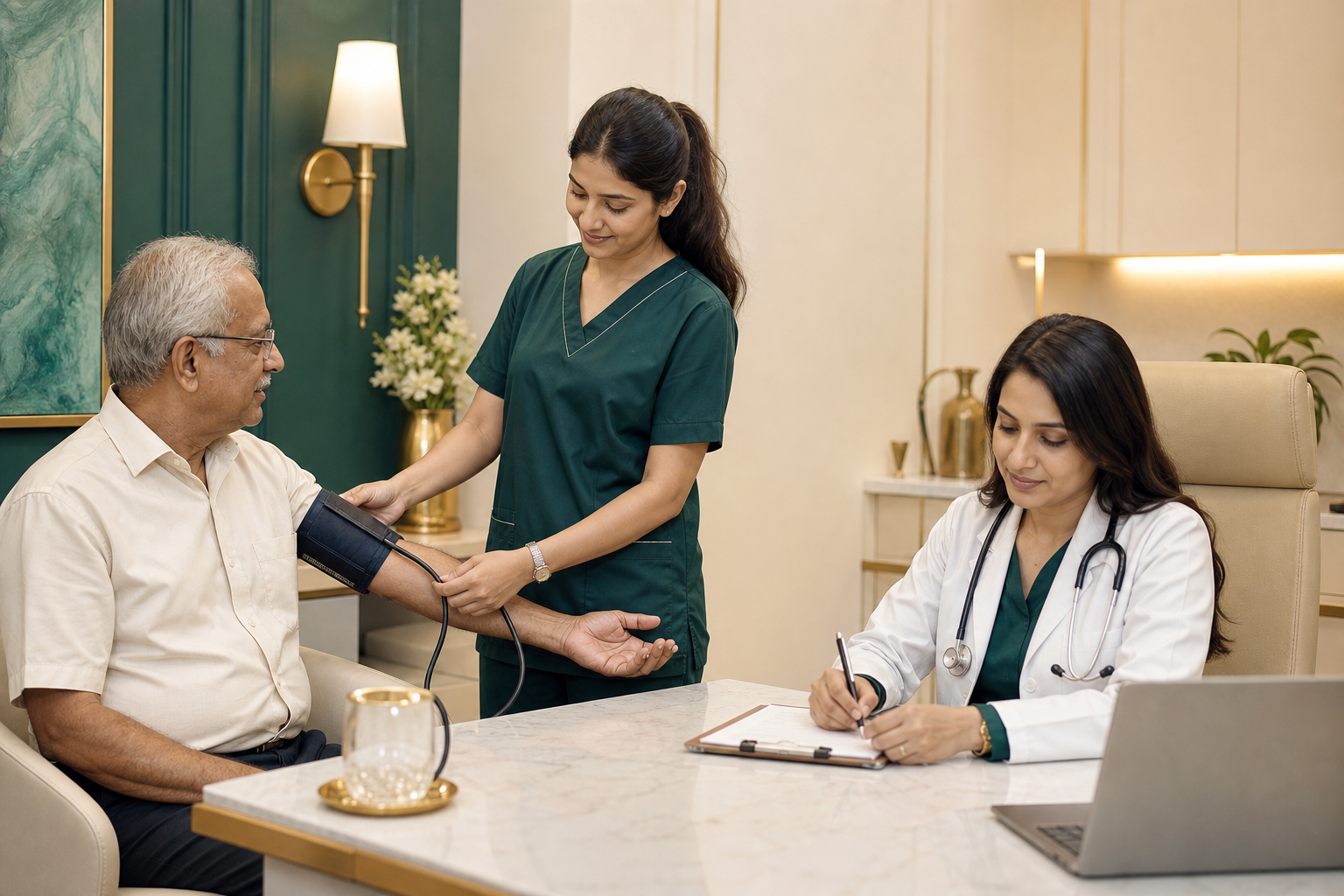 Patient vitals check and doctor consultation at BKD Clinic